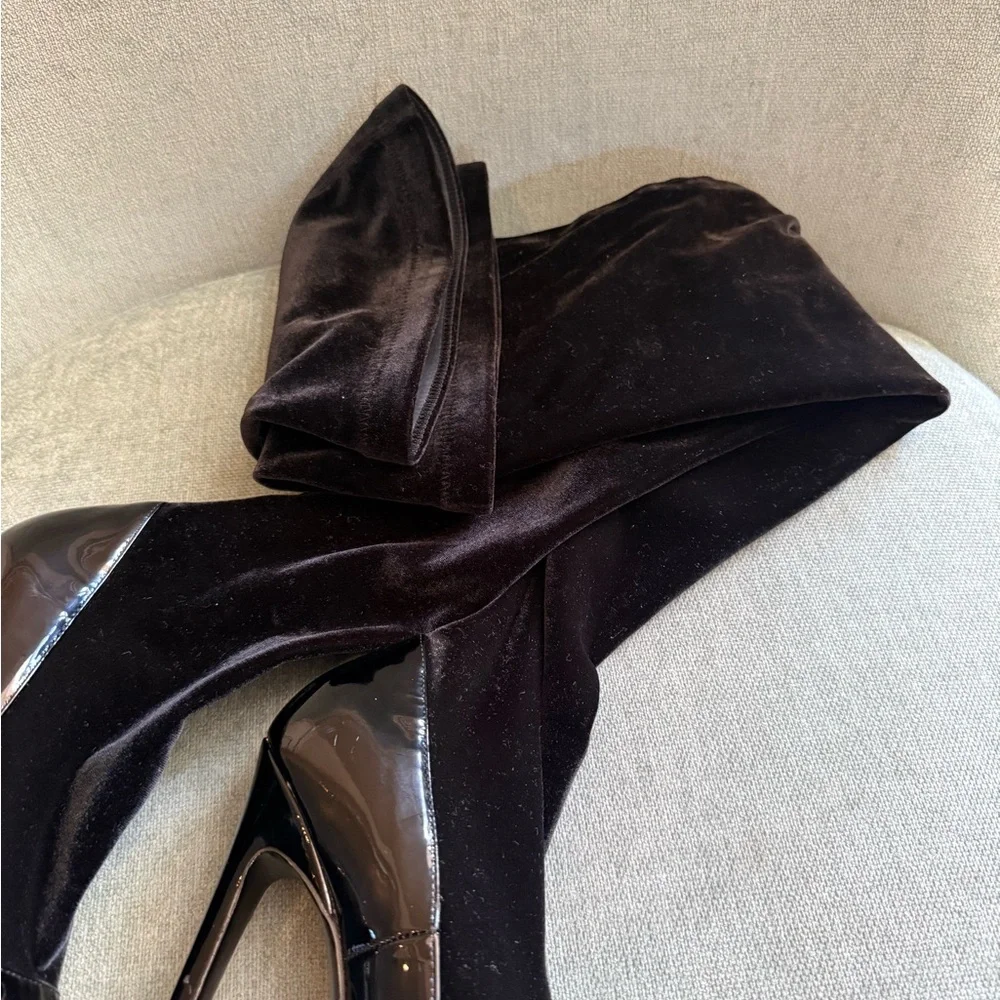 Balenciaga Velvet Thigh High Boots 37 Black - Picture 16 of 17